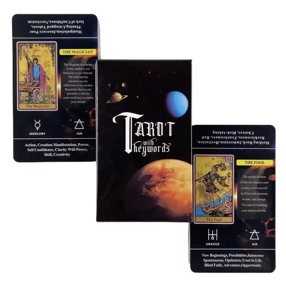 Carte dei tarocchi per principianti con significato, mazzo di apprendimento dei tarocchi tascabile, gioco di predizione del futuro