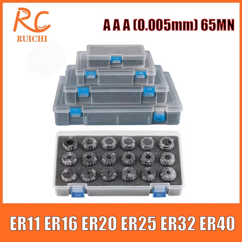 ER11 ER16 ER20 ER25 ER32 ER40 Set ER Mandrino a molla 0,015 mm 0,008 mm per portautensili per fresatura CNC Macchina per incidere Tornio