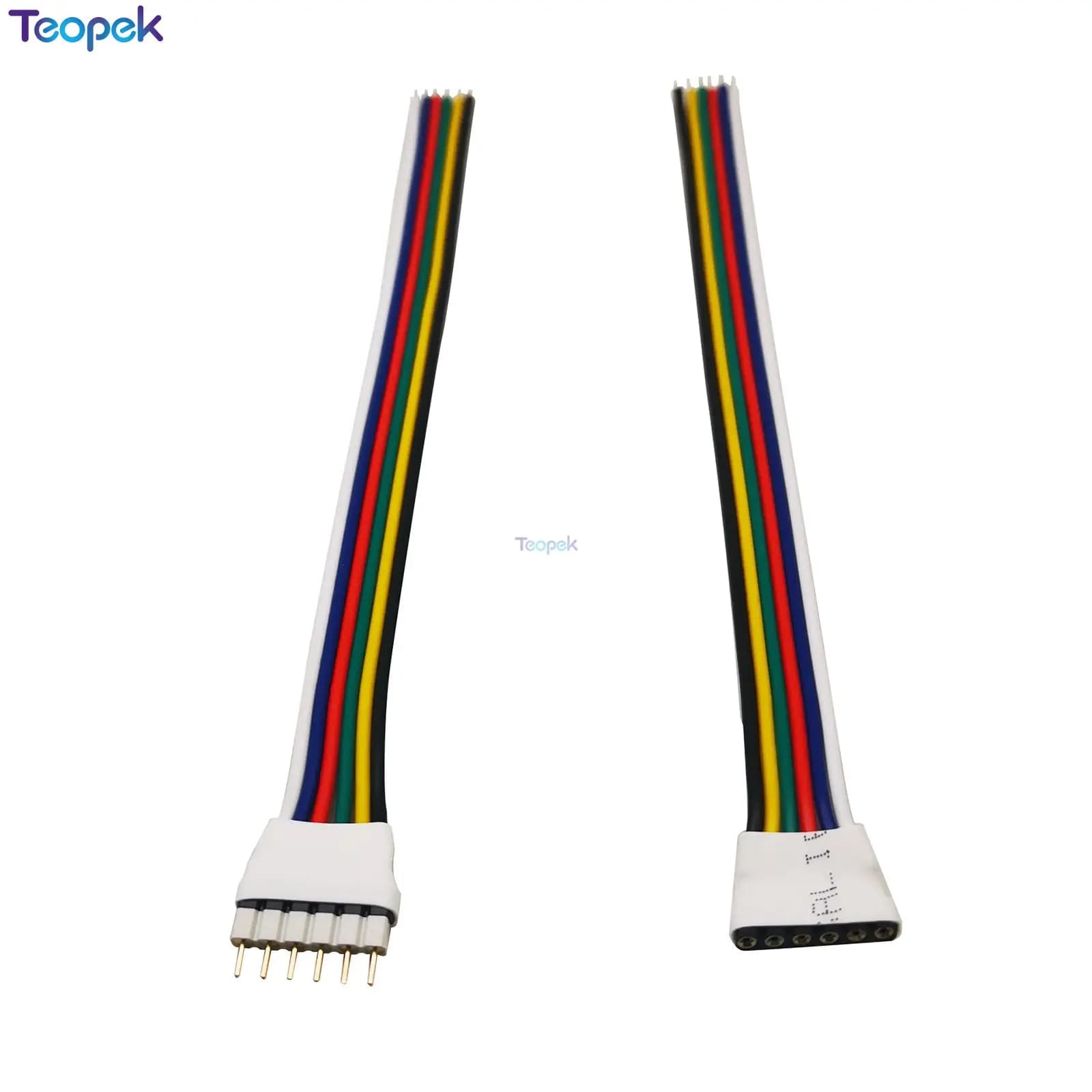 10 pz 6 pin Maschio Femmina Connettore LED 6 pin 2.54mm O 2.0mm Distanza Pin Per RGB + CCT Striscia LED Connettore Facile