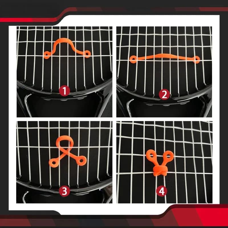 Set of 5 Ammortizzatori in Silicone a Forma Allungata per Racchette di Tennis, Reduction of Vibrations