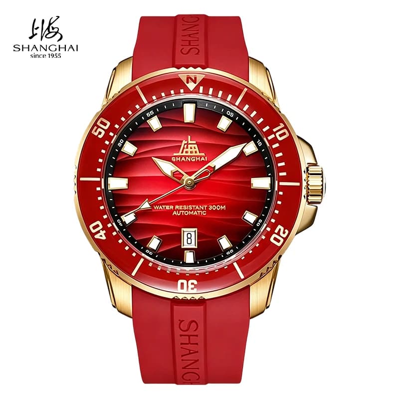 Shanghai Watch Men's Diver Watches 43.6mm 300M Water-Resistant Automatic Watch Sapphire Bezel Luminous Mechanical Watches S7101
