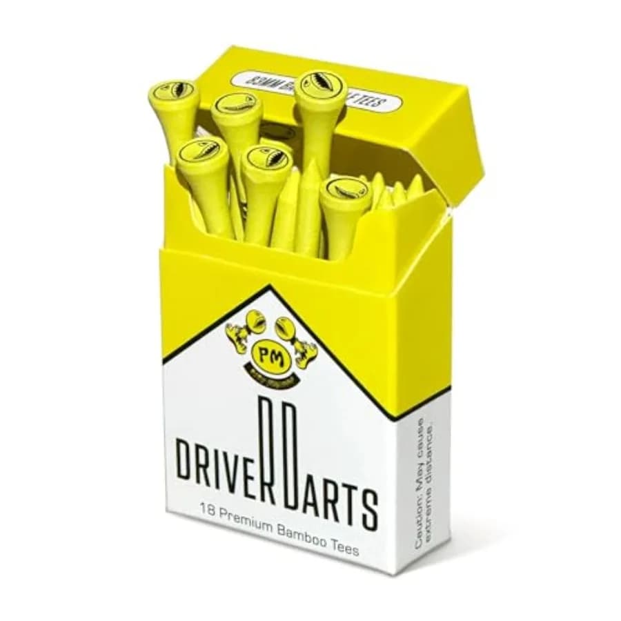 Driver Darts by Pss Missile - Tee da golf in legno di bambù di alta qualità - Confezione e stile iconici, fantastici regali per il golf