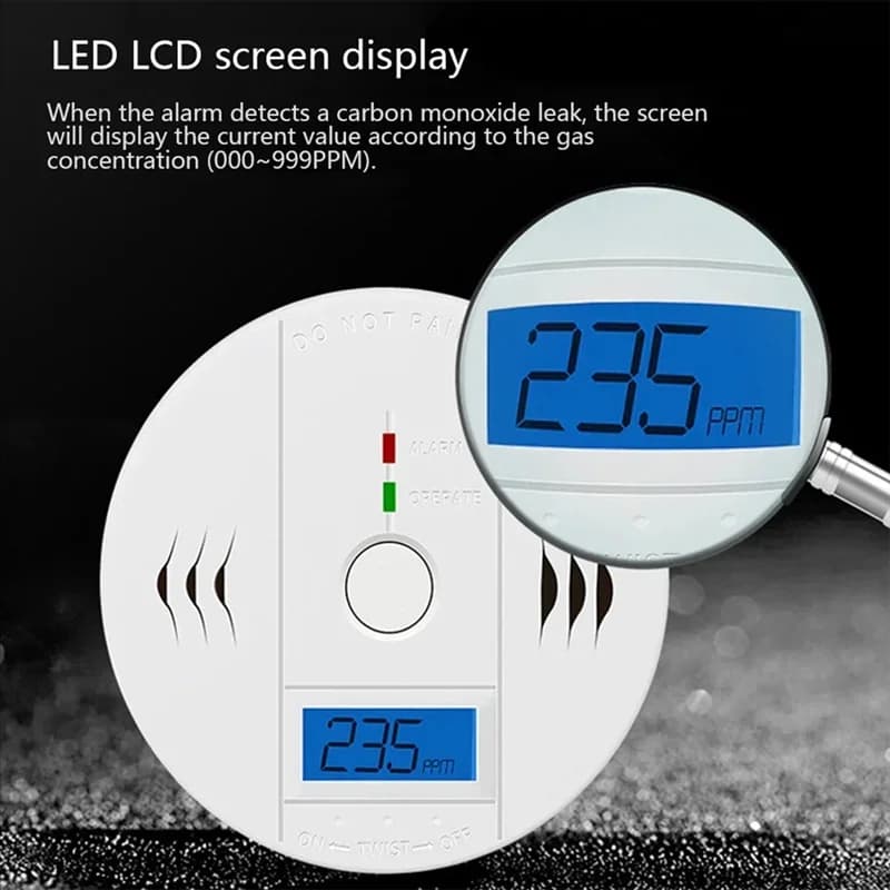 DIGIT-Rilevatore di monossido di carbonio Display LCD Allarme antincendio Rilevatore di perdite di gas tossico domestico