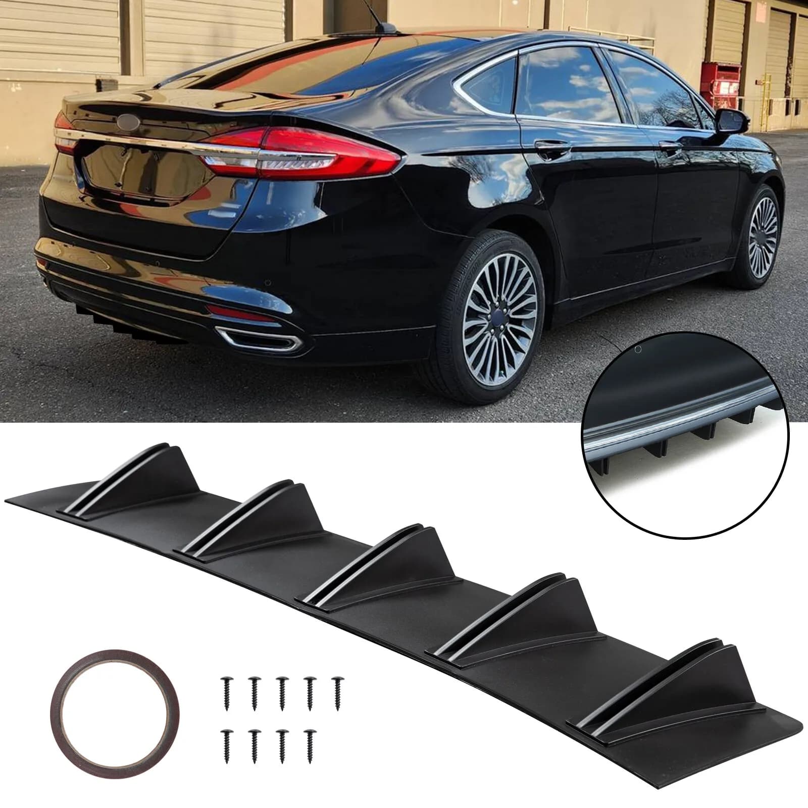 Diffusore Posteriore per Ford Fusion Focus, Spoiler, Ala, Splitter, Pinna di Squalo