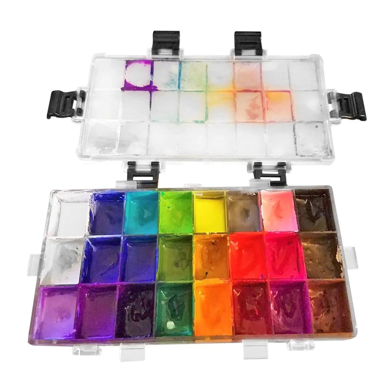 Palette per Acquerelli a 24 Scomparti, Scatola Contenitore Impermeabile per Pittura, Forniture per Disegno e Cancelleria