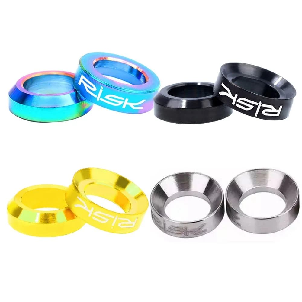 4 pz/set Mountain BMX Bike Bicycle Titanium M6 rondella concava e convessa distanziale per pinza freno a disco gruppo XT bulloni di montaggio