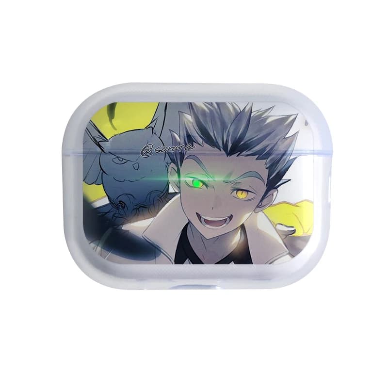 Bluetooth headset transparent cartoon Anime Haikyuu Oya Volleyball for AirPods Pro2 4 Transparent Bluetooth headset case