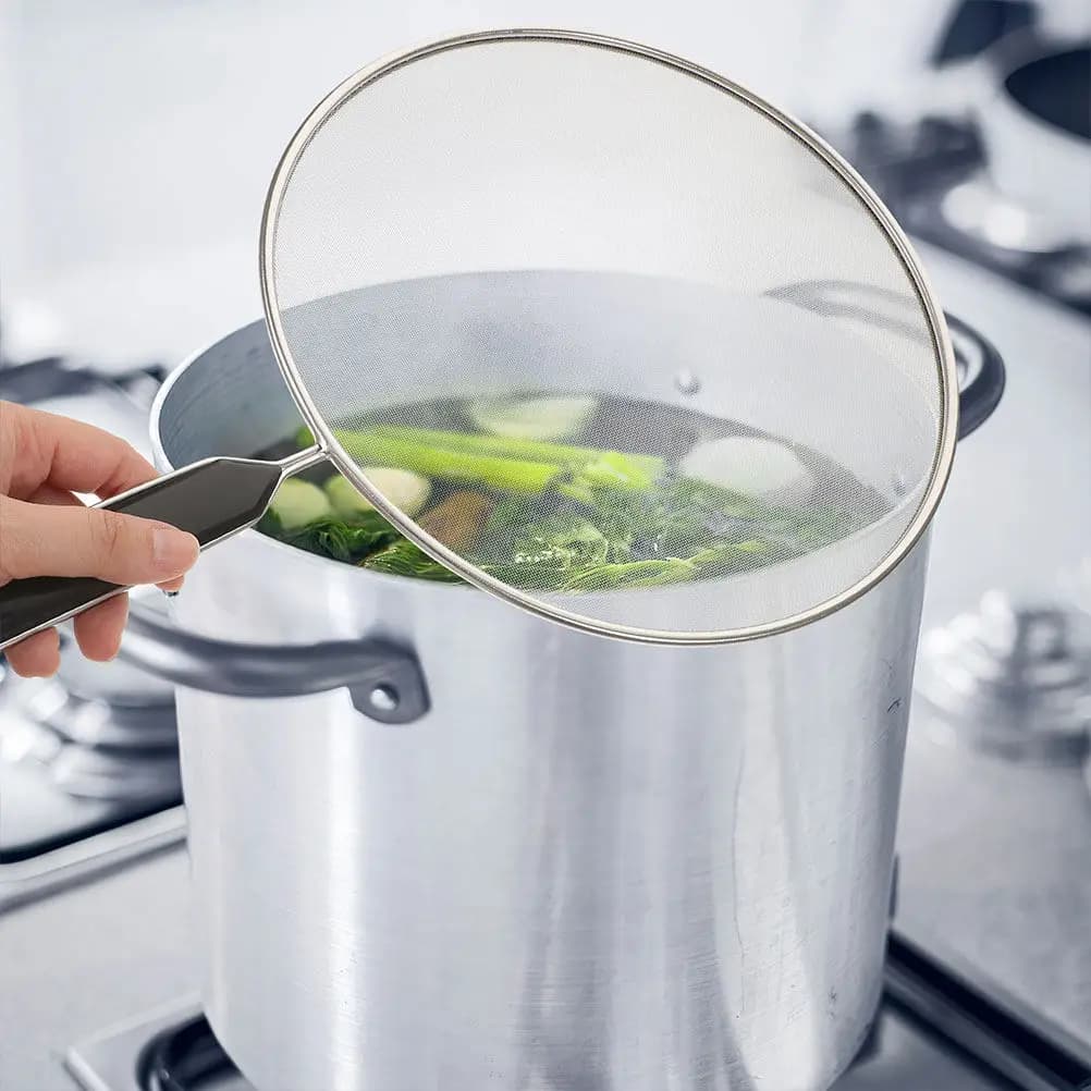 2 Pezzi Protezione Anti-Schizzi d'Olio, Copertura in Rete Metallica per Padelle, Schermo per Pentole da Cucina, Protezione da Schizzi d'Olio