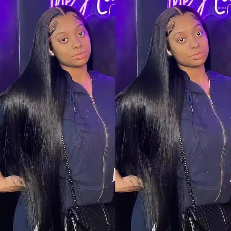 30 40 inches brazilian 13X4 13x6 transparent straight bone human hair wigs for women 360 HD lace wigs for black women