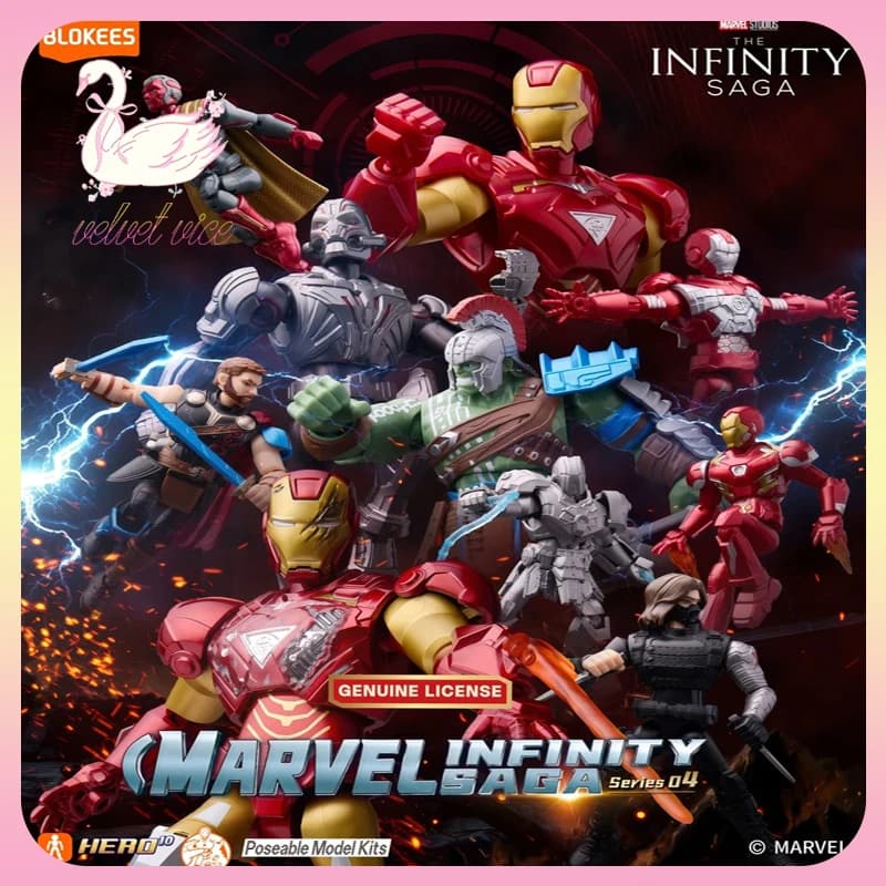 Blokees Marvel Infinity Saga Versione Galassia Serie 04 Figure Blind Box Iron Man Anime Periferiche da Collezione Giocattoli Regalo per Ragazzi