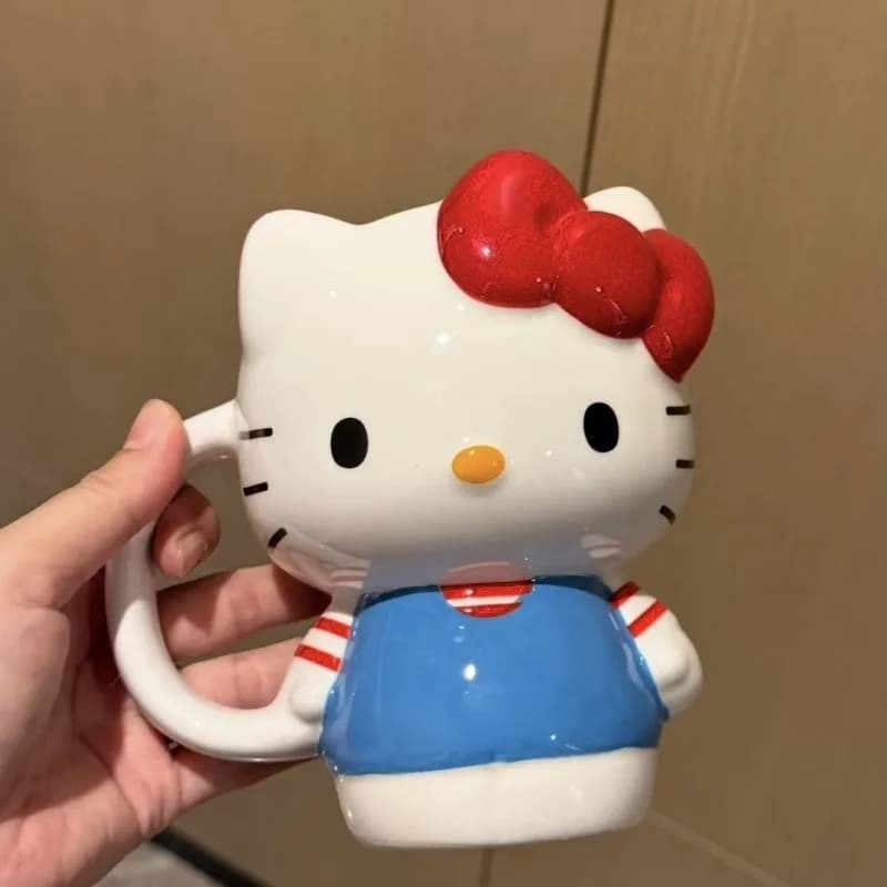 HelloKitty Sanrio New Kawaii Anime Cartoon Mug Coffee Cup Ceramic Fashion Trend Sense of Luxury Gifts for Girls Birthday Present