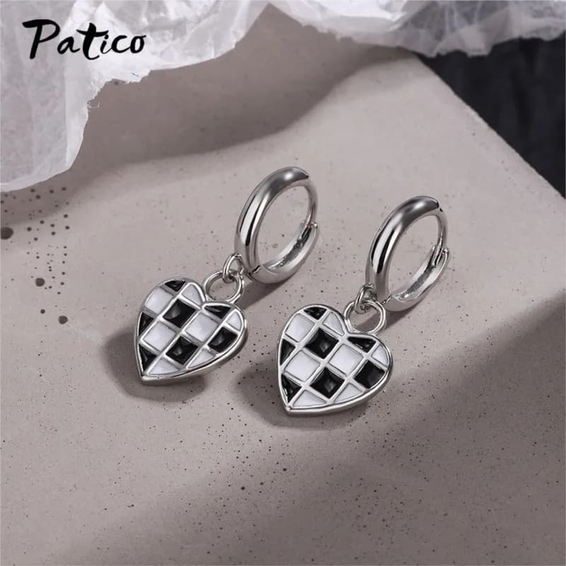 Orecchini di dichiarazione del cuore dell'annata dell'argento sterlina 925 per il commercio all'ingrosso di tendenza dei gioielli di moda della festa di ballo di nozze delle ragazze delle donne