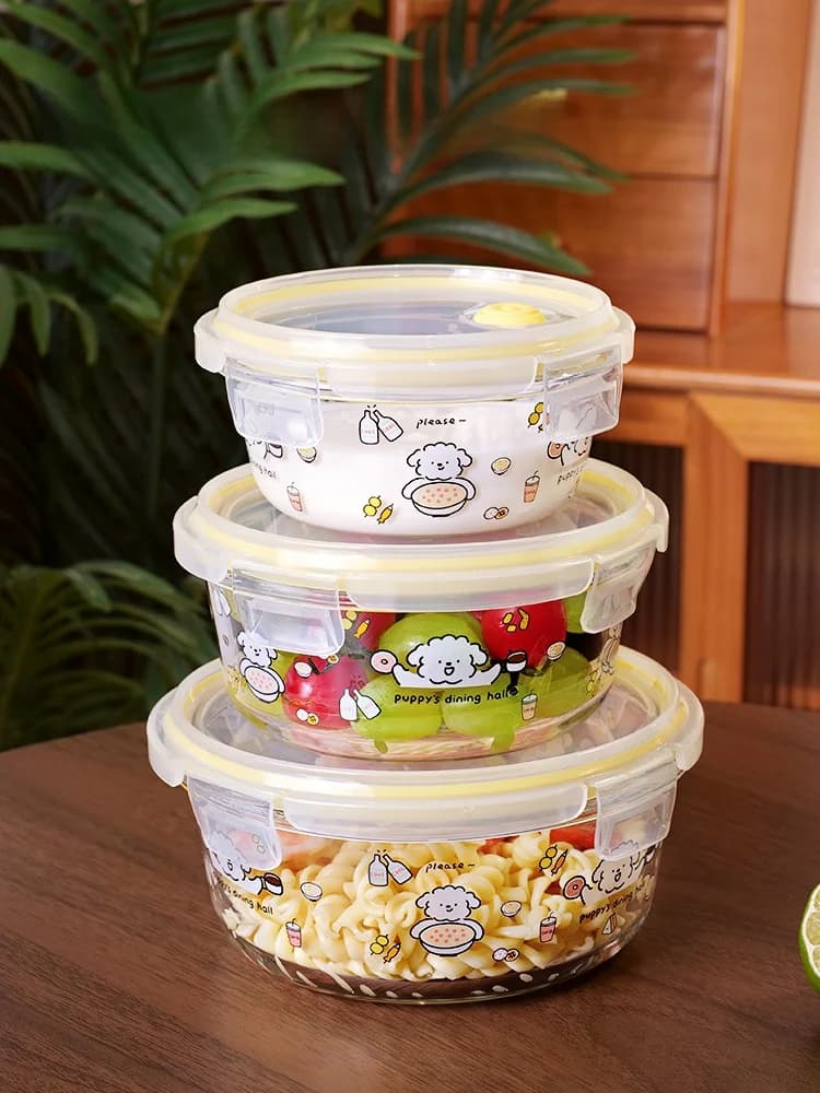 Contenitore per Pranzo in Vetro Borosilicato per Microonde, Ciotola per Zuppa per Lavoratori d'Ufficio e Uso Domestico, Contenitore per Alimenti ad Alto Valore Estetico