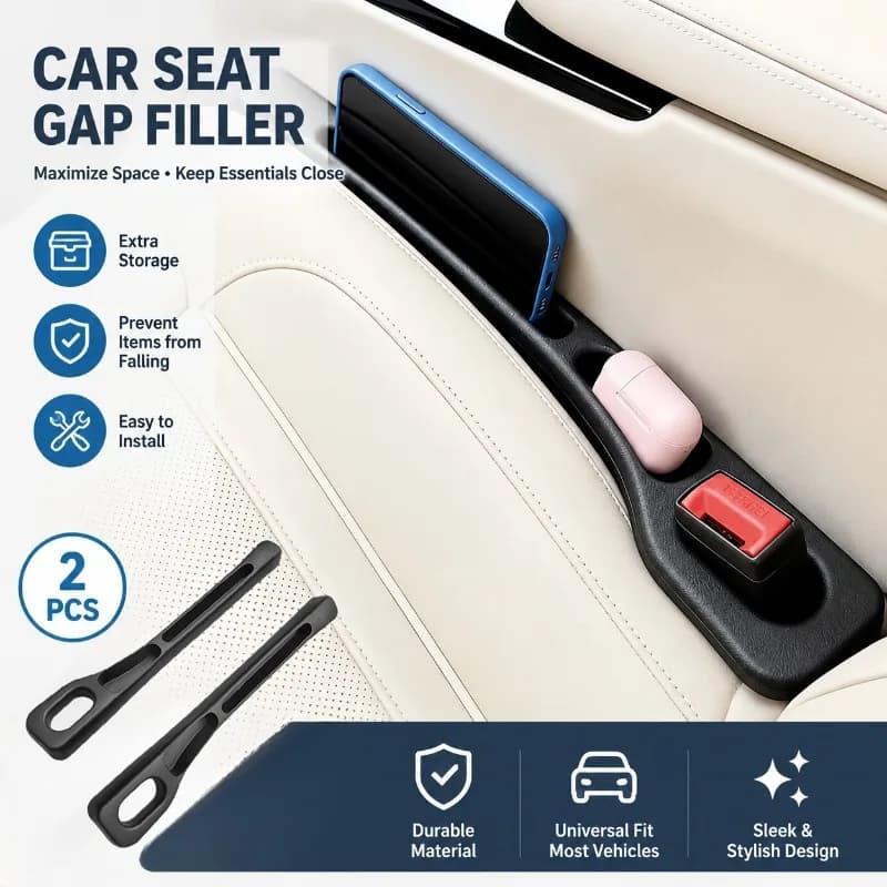 2Pcs Car Seat Gap Filler for Various Vehicle Models - Interior Trim Storage Accessories Prevent Items Falling From Seat Gaps