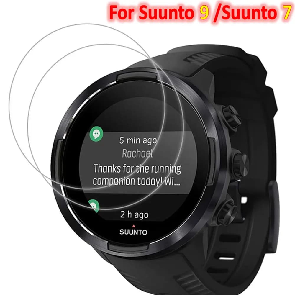 2 pezzi di vetro temperato trasparente per Suunto 9 protezione dello schermo 9H Premium anti-graffio pellicola in vetro HD per accessori per orologi Suunto 7