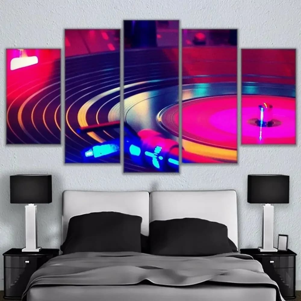 Picture frameless DJ turntables 5 pieces Wall Art Print on canvas Poster Oil Painting Living Room Home Decorations Images