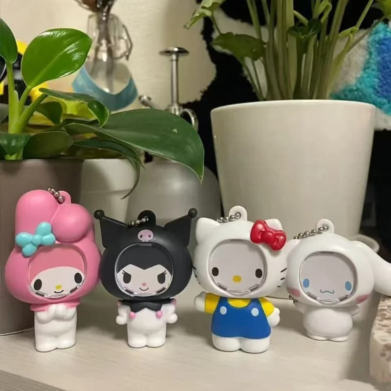 Sanrio Photo Frame Dress-up Face-changing Pendant Cartoon Cute Hello Kitty School Bag Decoration Small Pendant