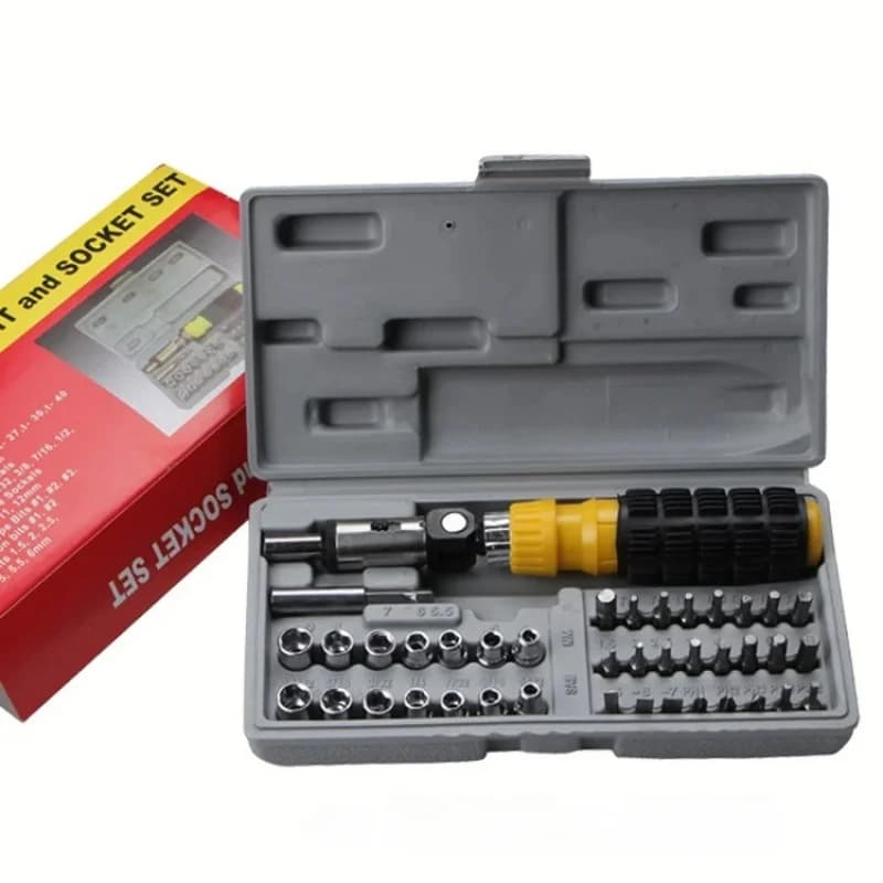 Set di Cacciaviti Multifunzione, Kit Combinato di Cacciaviti a Bussola, Set di 41 Pezzi con Impugnatura, Utensile Manuale