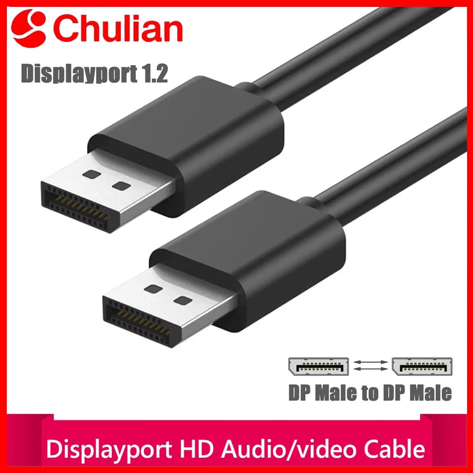 Cavo DisplayPort Maschio-Maschio 4K 2K, Audio/Video HD per TV, Computer, Scheda Grafica, Monitor, Cavo Convertitore Maschio