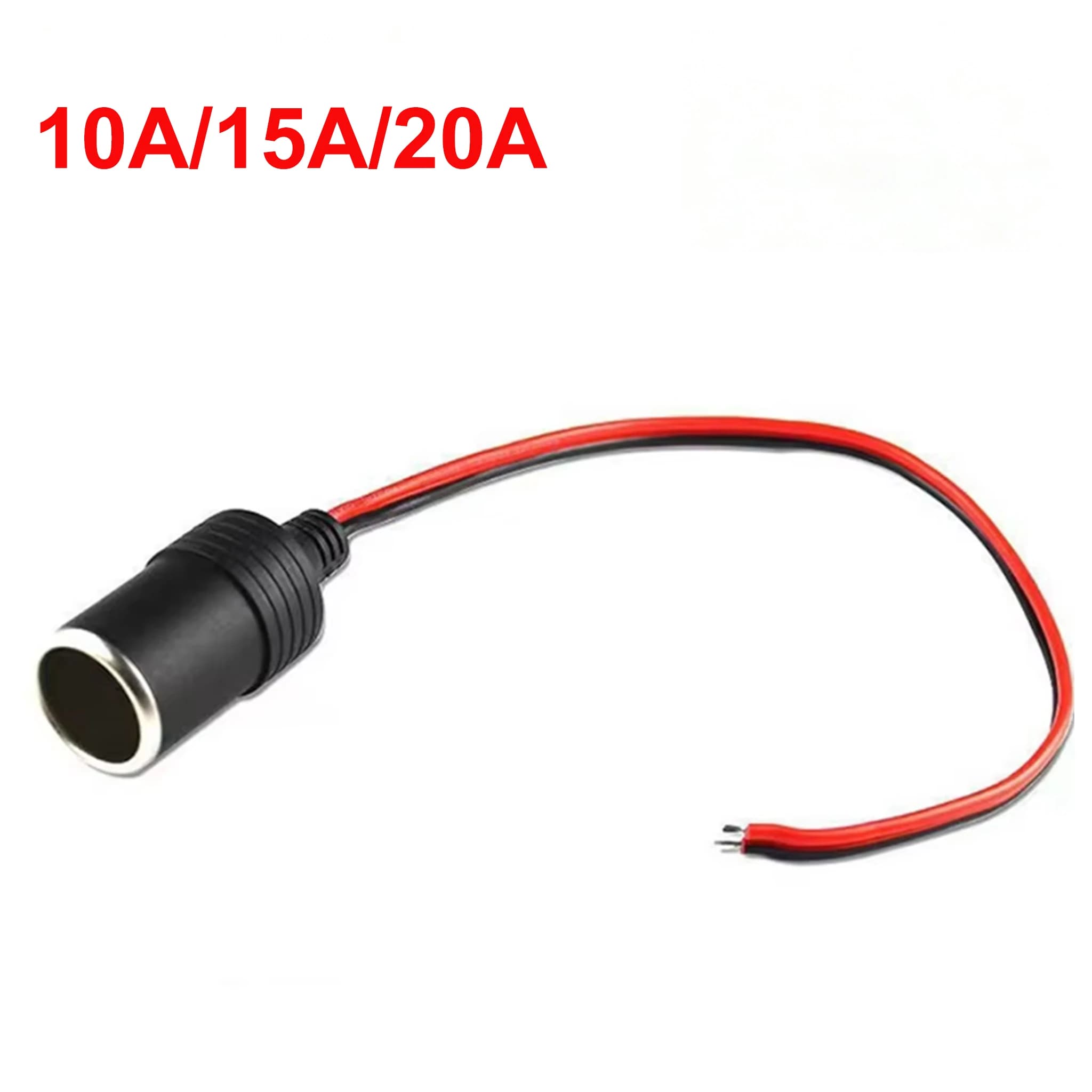 10A/15A/20A Car Mounted Cigarette Lighter Charger with 30cm Cable Female/Male Socket Plug Connector Adapter Universal