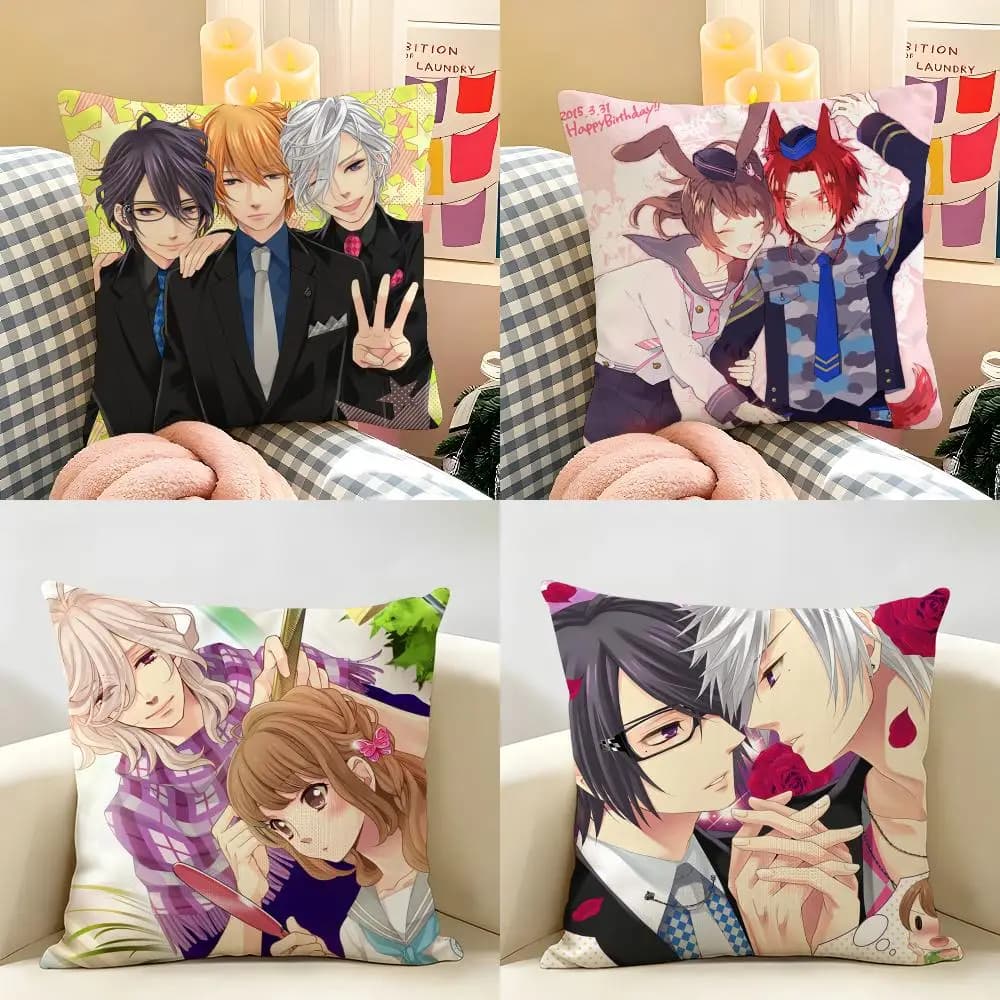 B-Brothers Conflict Anime Cushion Cover Natural Linen Organic Fabric Double-Sided Printing Room Sofa Decor Pillow Case