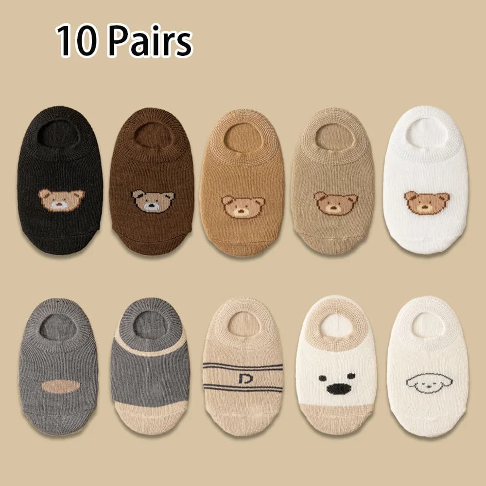 10 paia di calzini per bambini, calzini unisex per ragazzi e ragazze, calzini per bambini con motivo simpatico cartone animato, calzini per bambini per quattro stagioni, comodi e traspiranti, regalo per festival