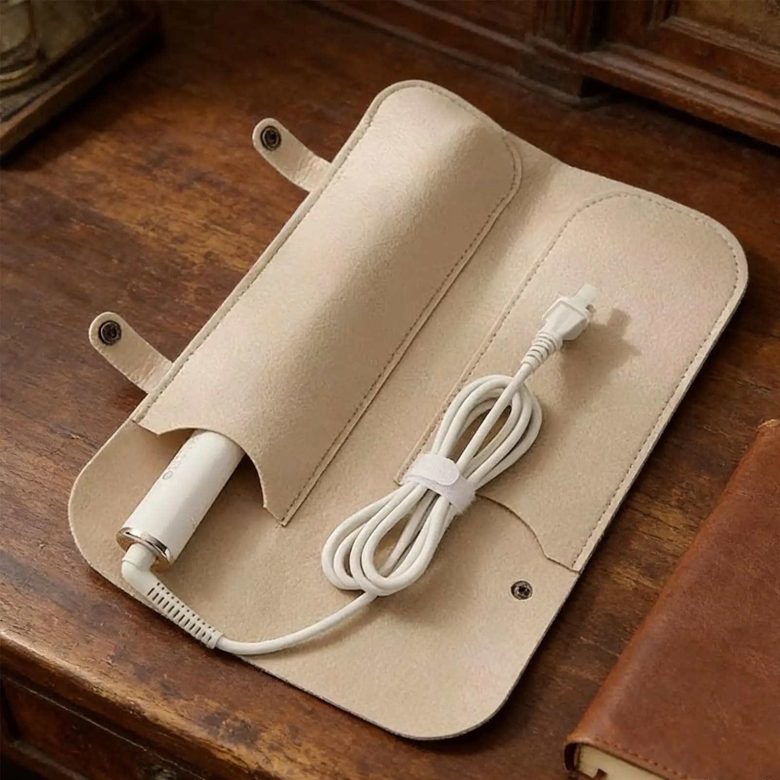 Custodia da Viaggio Termoresistente per Ferro Arricciacapelli, Borsa Organizer Portatile per Piastra per Capelli con Cuscinetto Isolante