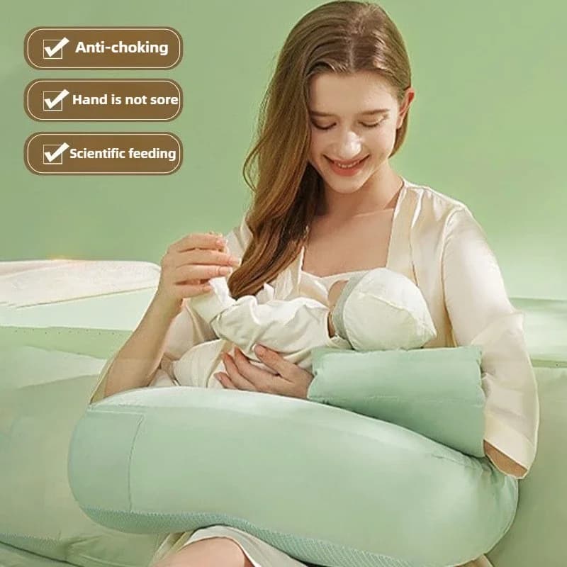 Cuscino per allattamento ergonomico con supporto per la vita: cuscino traspirante per l'allattamento del bambino e abbraccio per l'allattamento al seno confortevole