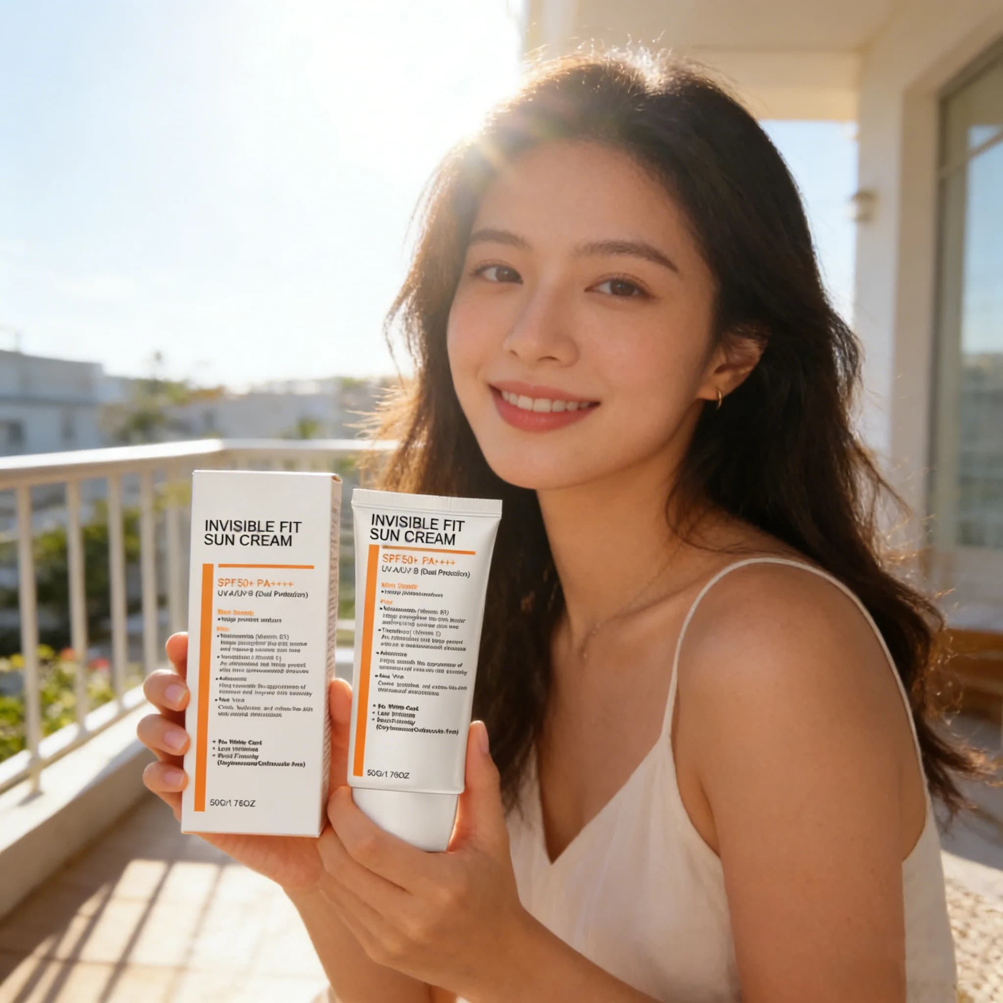 Crema Solare SPF50+ con Niacinamide, Idratante, Riduce le Rughe Sottili, Protezione UV, Migliora la Barriera Cutanea, Effetto Duraturo