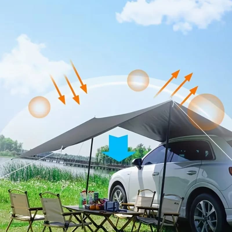 Grande Tenda Parasole Laterale per Auto per Campeggio all'Aperto