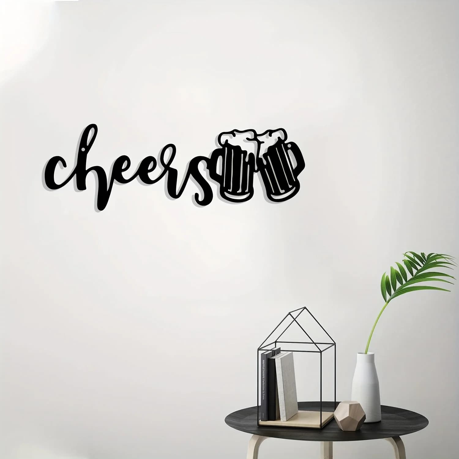 Decorazione da parete in metallo con tazza di birra "Cheers" - 1 pezzo - Decorazione festiva e rustica per bar domestici, mancave e feste - Decorazione da parete resistente per interni