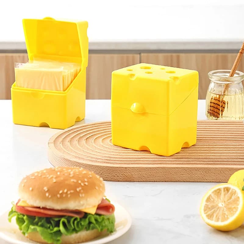 Cheese storage container kitchen accessories shaped plastic cheese refrigerator slice cheese storage box kitchen gadget