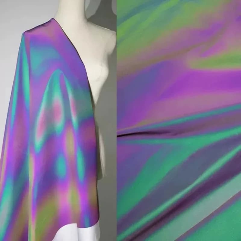 Vintage Iridescent Reflective Fabric Dress Curtain Tablecloth Handmad DIY Sewing Home Craft Material Designer Textile Wholesale