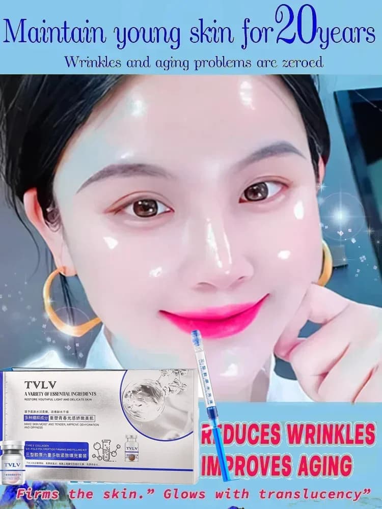 TVLV Type III Collagen Six Peptides Filling Set for Aqua Light Lotion Skin Embellishment Liophilized Ball Essence