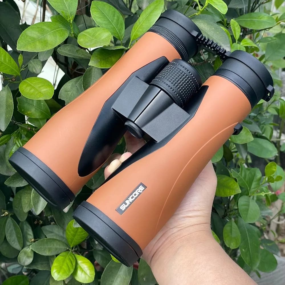 Binocolo 10x50 per Adulti, Arancione, Non Impermeabile, Leggero, per Birdwatching, Compatto con Borsa e Tracolla