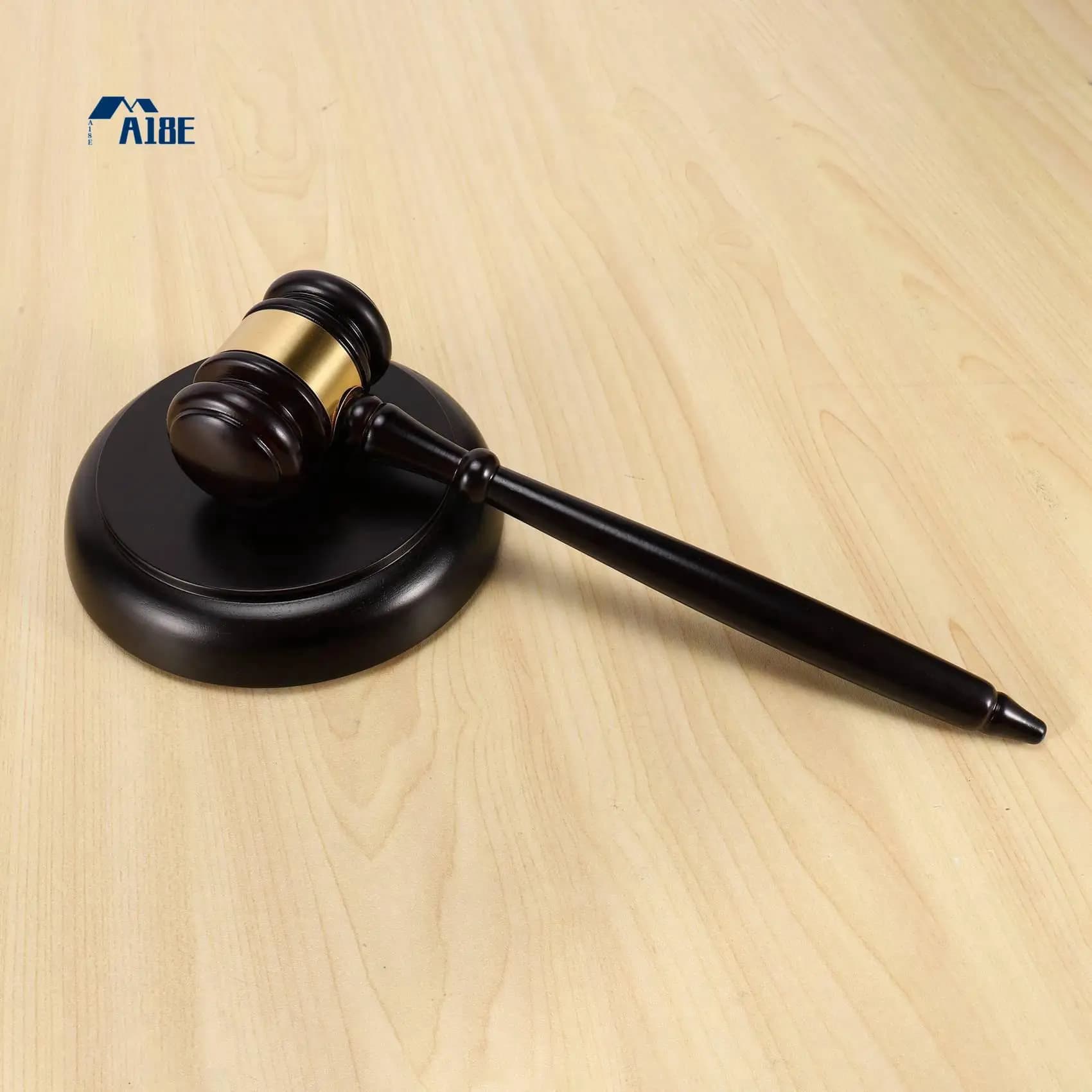 A18E-4X Martello per l'asta del giudice in legno con blocco audio per il lavoro manuale dell'asta del giudice dell'avvocato
