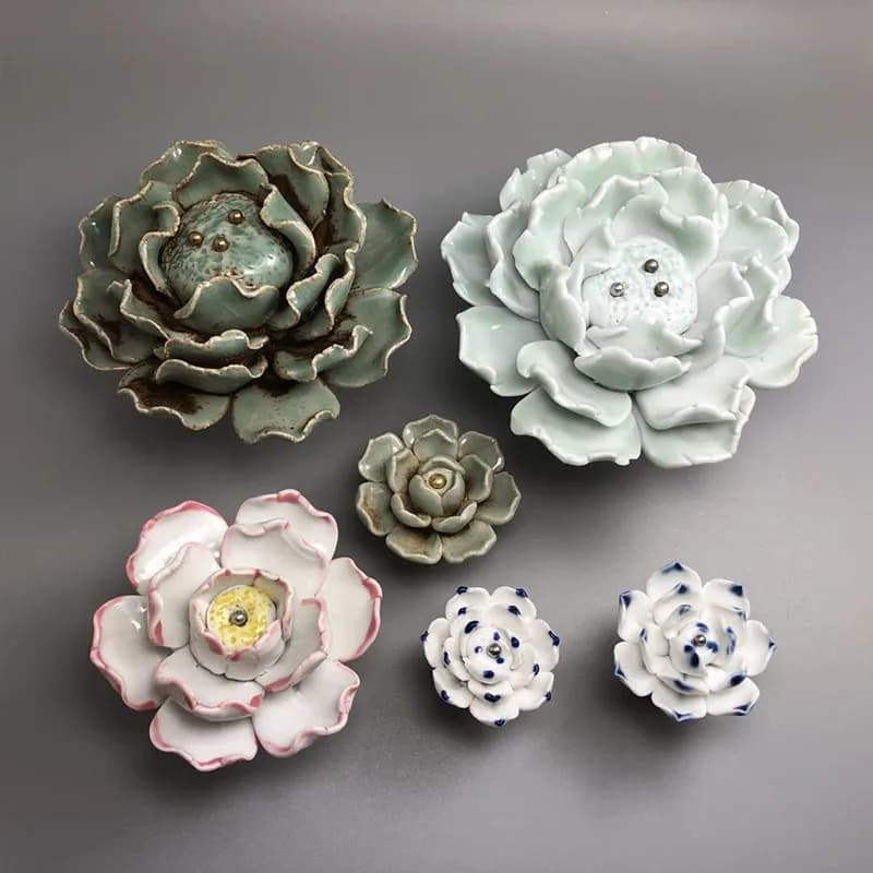 1 pz manopole in ceramica creative maniglie per cassetti dell'armadio maniglia per porta a forma di fiore maniglie per armadi accessori per mobili hardware
