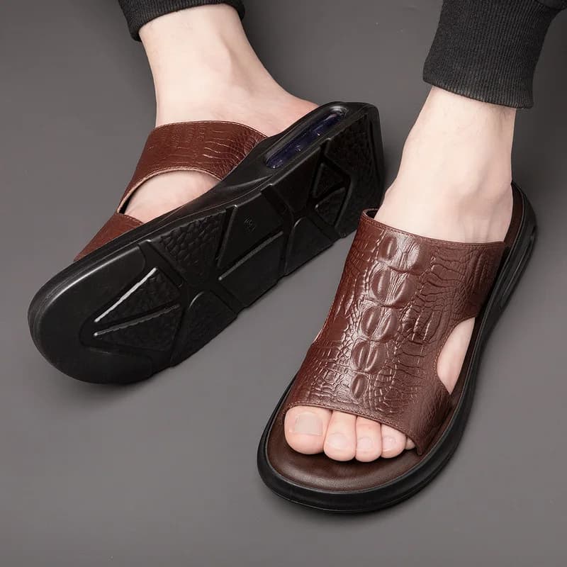 Crocodile Men's Sandals Slippers Beach Shoes Youth Fashion Simple Light Comfortable Breathable Casual Men's Sandals Sandals