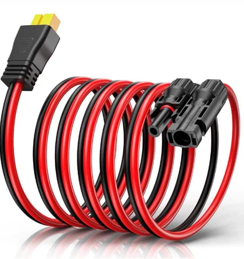 Cavo di Prolunga XT60 Femmina 12AWG 1,5M con 8 Clip per Cavi, per Pannelli Solari e Ricarica Batterie di Auto, Camper e Moto