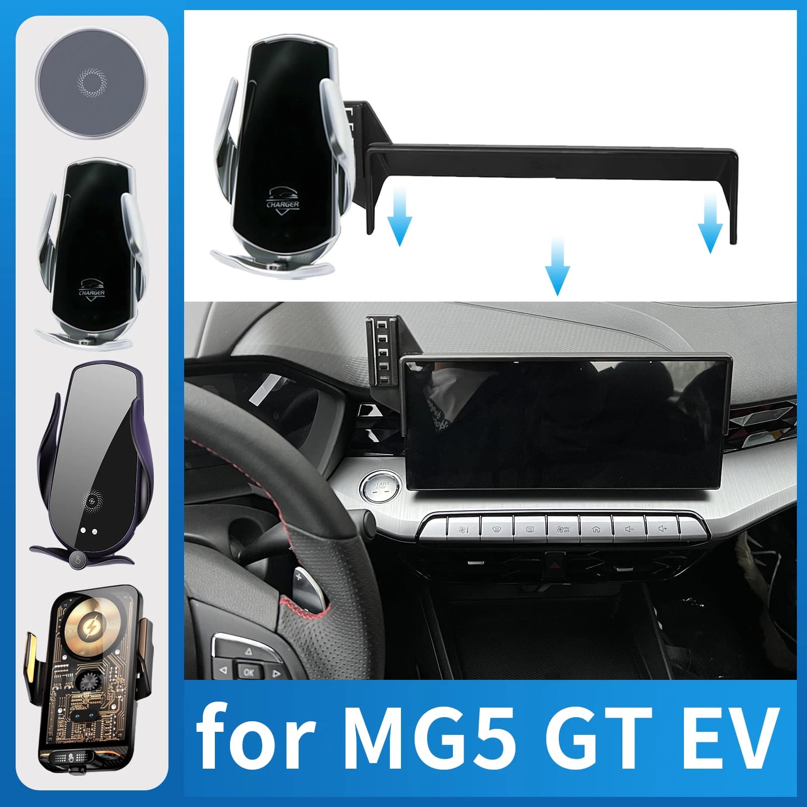Supporto per telefono per auto per MG 5 MG5 GT EV 2022 2023 2024 Staffa di ricarica GPS Supporto di navigazione Accessori auto
