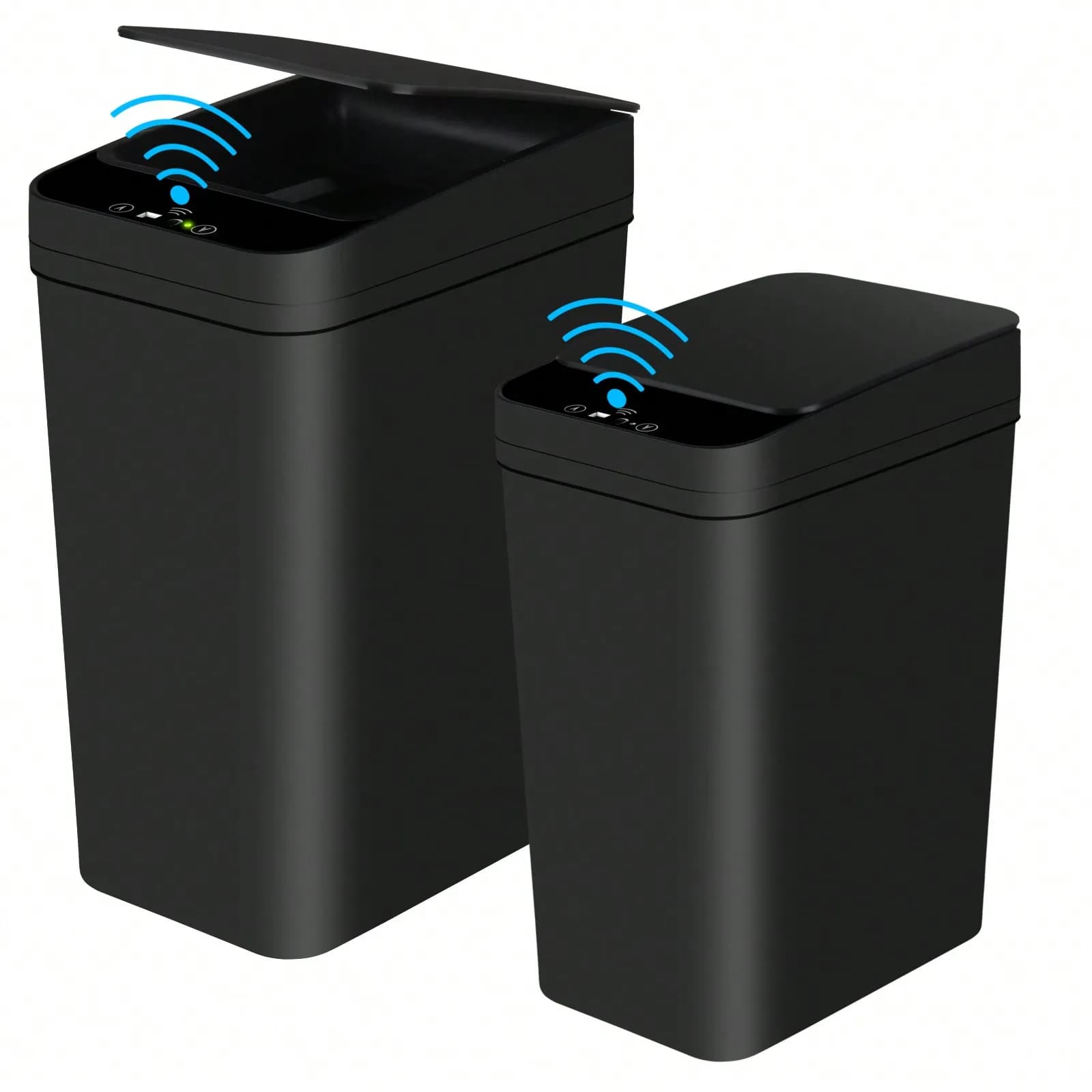 2 Pack 2.2 Gal & 4 Gal Bathroom Automatic Trash Can Touchless Motion Sensor Small Garbage Can With Lid Smart Electric Narrow Waterproof Garbage Bin For Bedroom Office Kitchen(Batteries Not Included),Kitchen,Bathroom,Home,Household Suppliers
