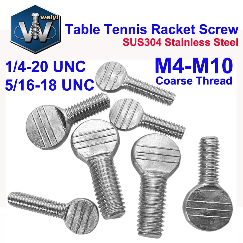 Viti a pollice Weiyi 1/4-20 5/16-18 UNC con filettatura grossa M4-M10 in acciaio inossidabile SUS304 A2 per racchette da ping pong