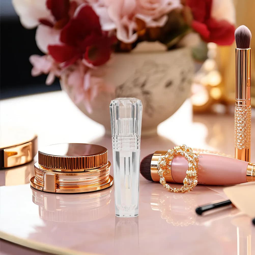 2 Pezzi Contenitore per Ombretto Liquido 3ml, Tubetto per Lucidalabbra, Contenitore per Olio Labbra, Anti-perdita, da Viaggio, Ricaricabile, Trasparente, Mini Lucidalabbra