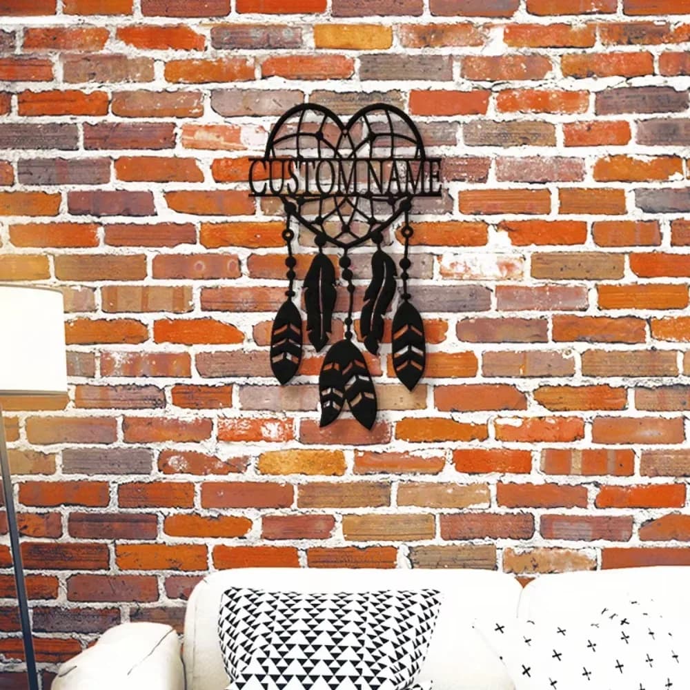 Custom Metal Love Leaf Wall Sculptures - Personalized Names, Dreamcatcher Design, Transforms Living, Office & Outdoor Spaces