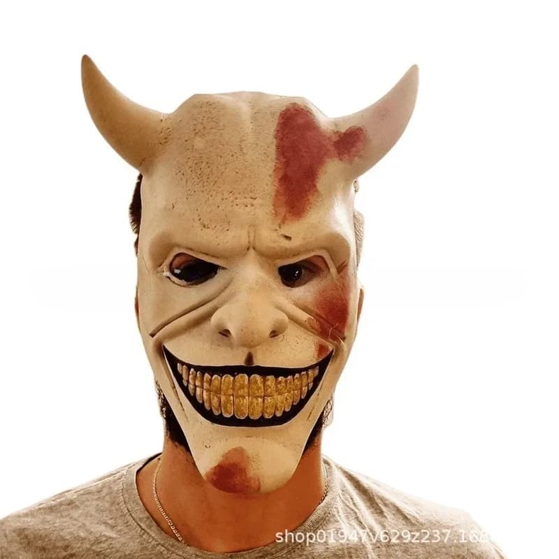 CyThe Black Phone Horror Mask Mezza maschera Spaventoso Halloween Masquerade Party Costume cosplay Puntelli Accessori
