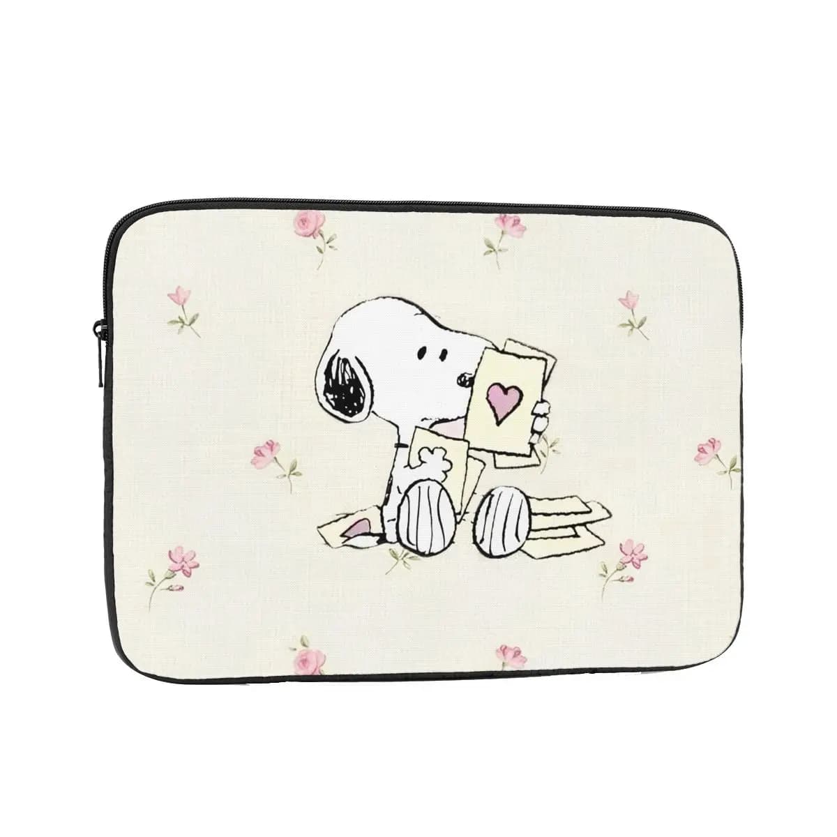 Custodia per Laptop 10 12 13 15 17 Pollici, Borsa per Notebook, Custodia Antiurto con Gesto Amorevole di Snoopy
