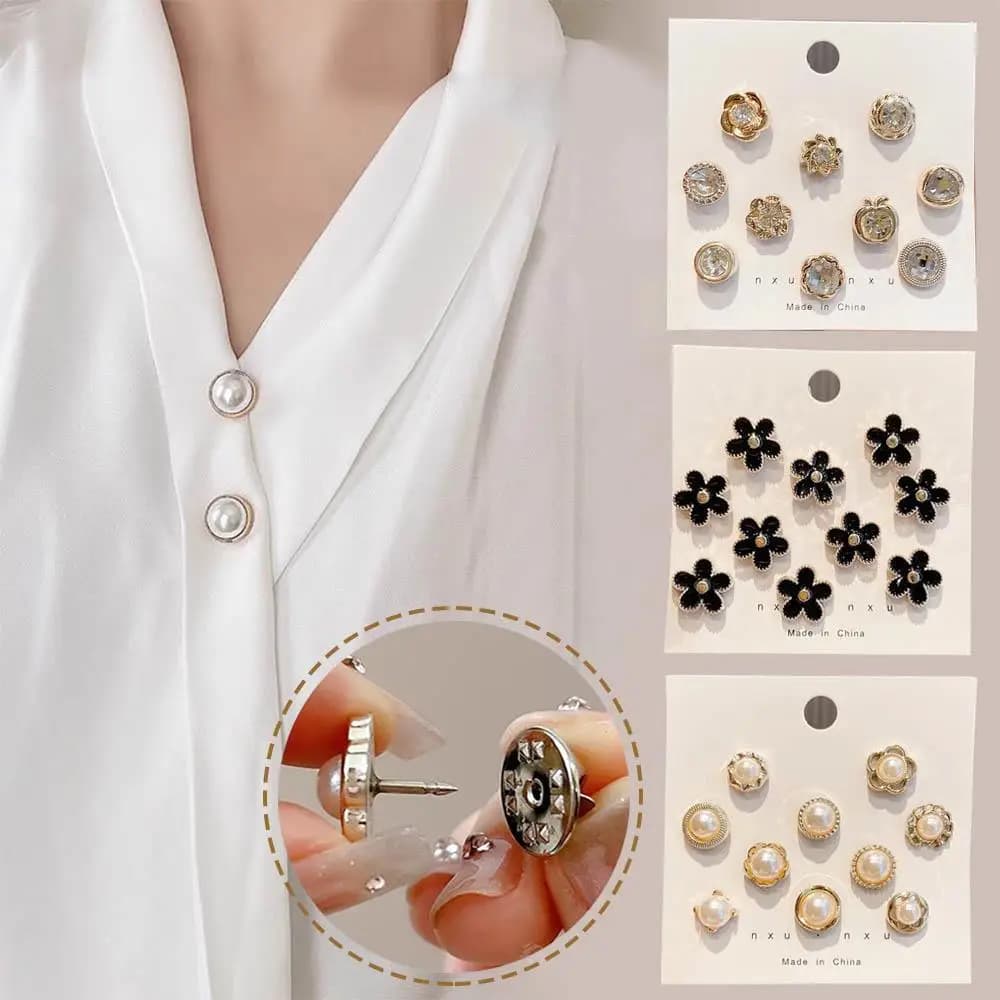 10 pezzi collare ago fibbia perno fisso 2025 gioielli alla moda regalo per le donne spilla moda senza punzonatura fibbie magnetiche per camicie