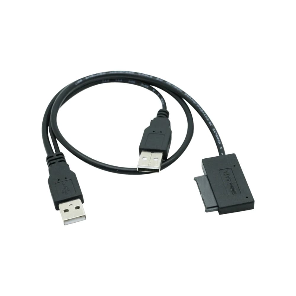 Cavo SATA sottile slimline da USB 2.0 a 6 + 7 13 pin con alimentatore USB 2.0 esterno per laptop CD-ROM DVD-ROM per HDD Caddy