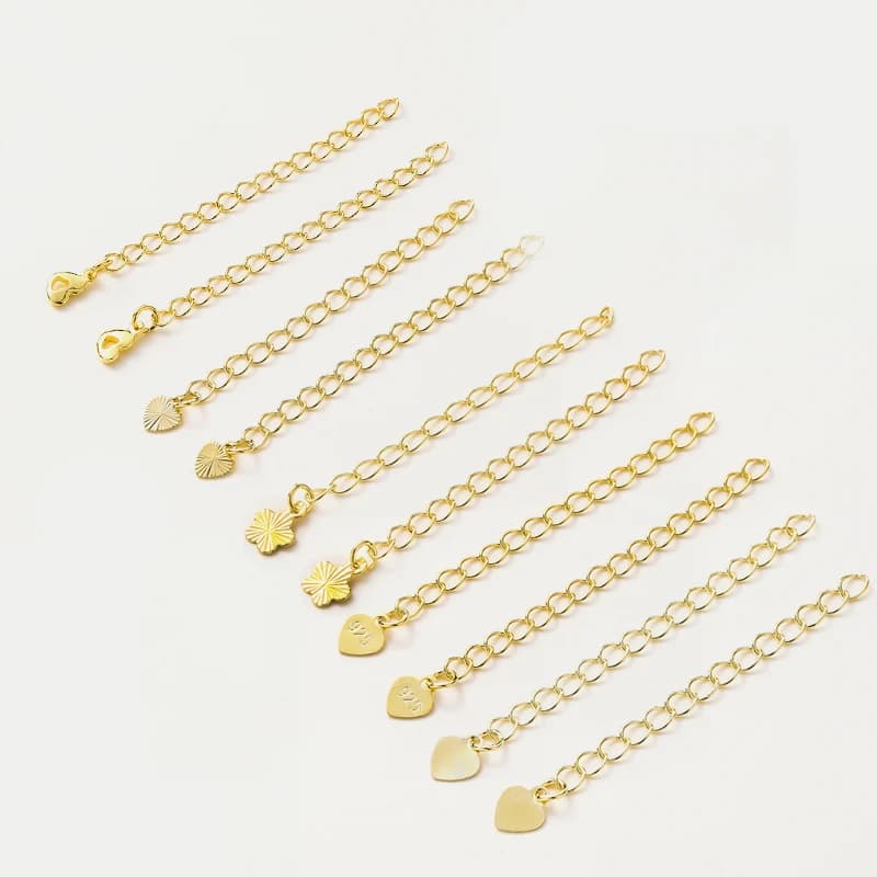 5 pz/lotto 6 cm 14 K 18 K Placcato Oro Collana Coda End Catena Con Pendente estensione Bracciale Catena Per Gioielli FAI DA TE Accessori Artigianali