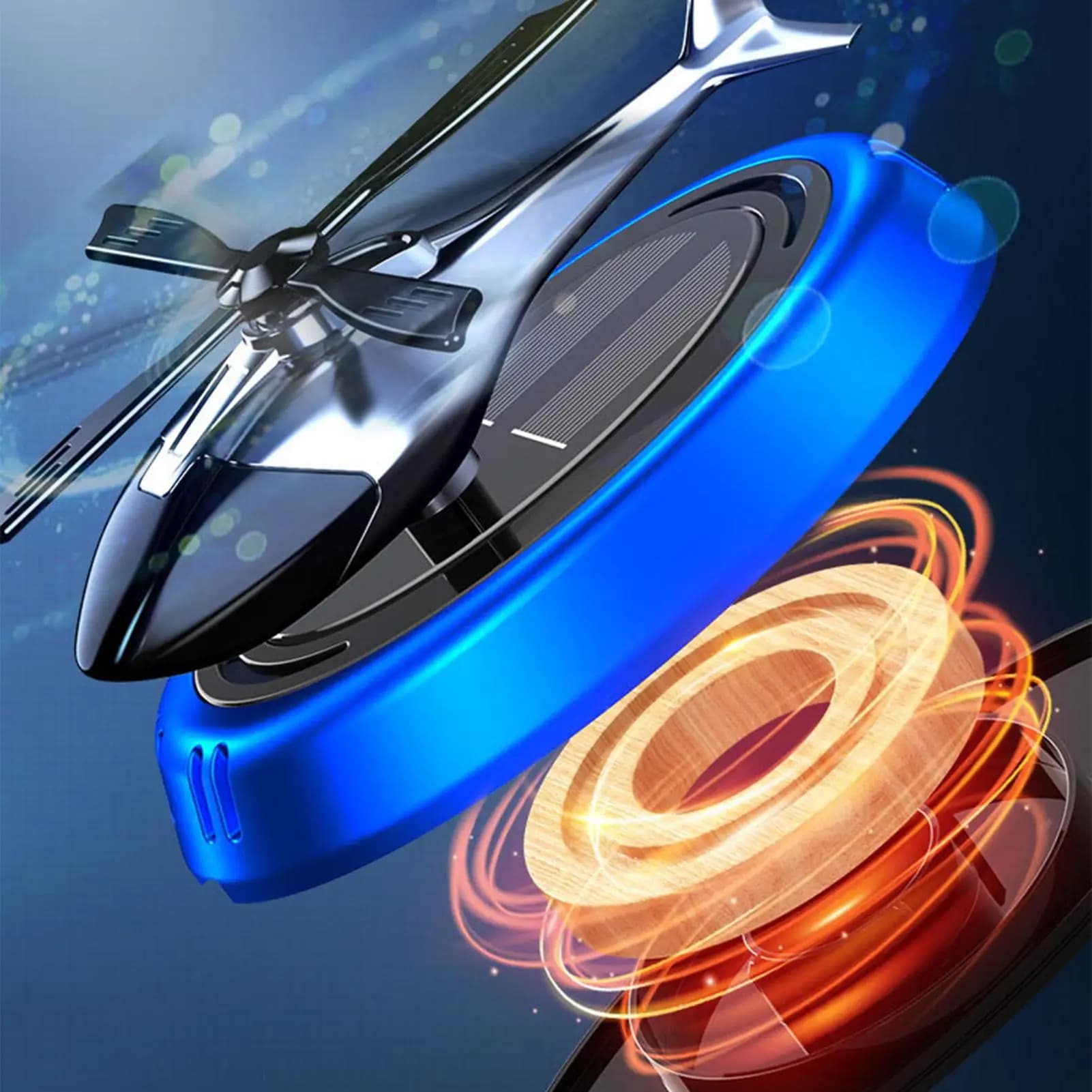 Solar Energy Rotation Helicopter Solar Aromatherapy Deodorant for Car Ornaments for Car Aromatherapy